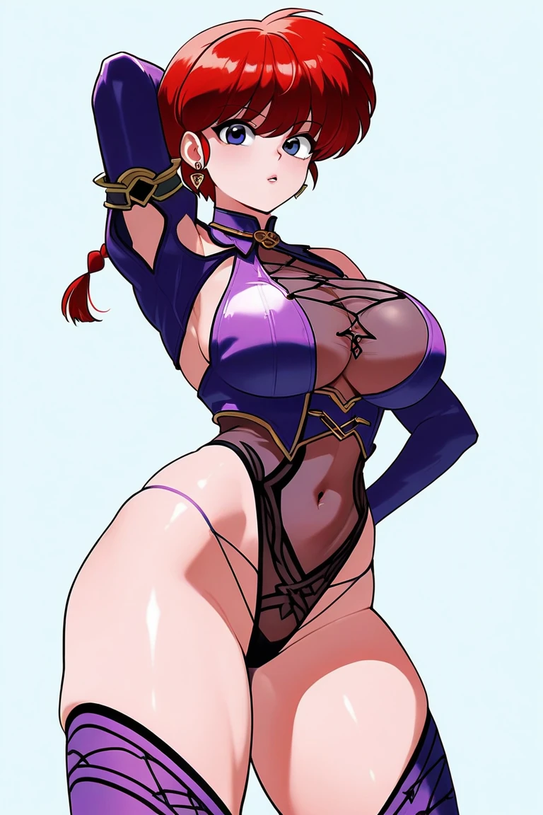 (Masterpiece, Best Quality, High Quality:1.4), professional artwork, well drawn, Intricate Details, field of view,full body shot
Nishikino maki, street, superheroine,
Red hair, lipstick, makeup, ultra detail hair, ultra detail face, perfect eyes, perfect face, earring, purple eyes, Looking at Viewer, flirting,
Tight short bodysuit, yellow bodysuit,sleeveless, clothes ornament,cleavage and navel cutout, sexy confident pose, nipple.