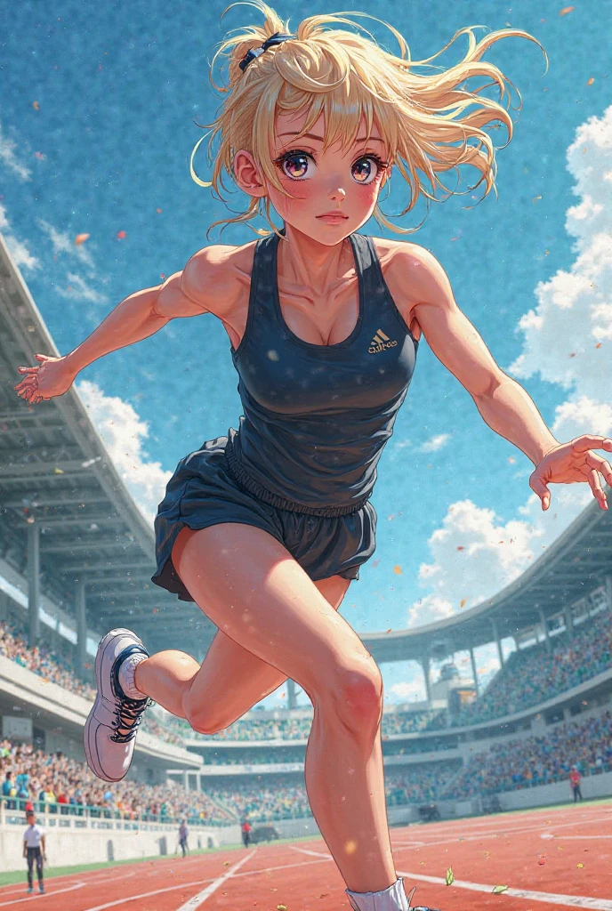 Rabbit running at the Olympics, Toon, detailed, 8K