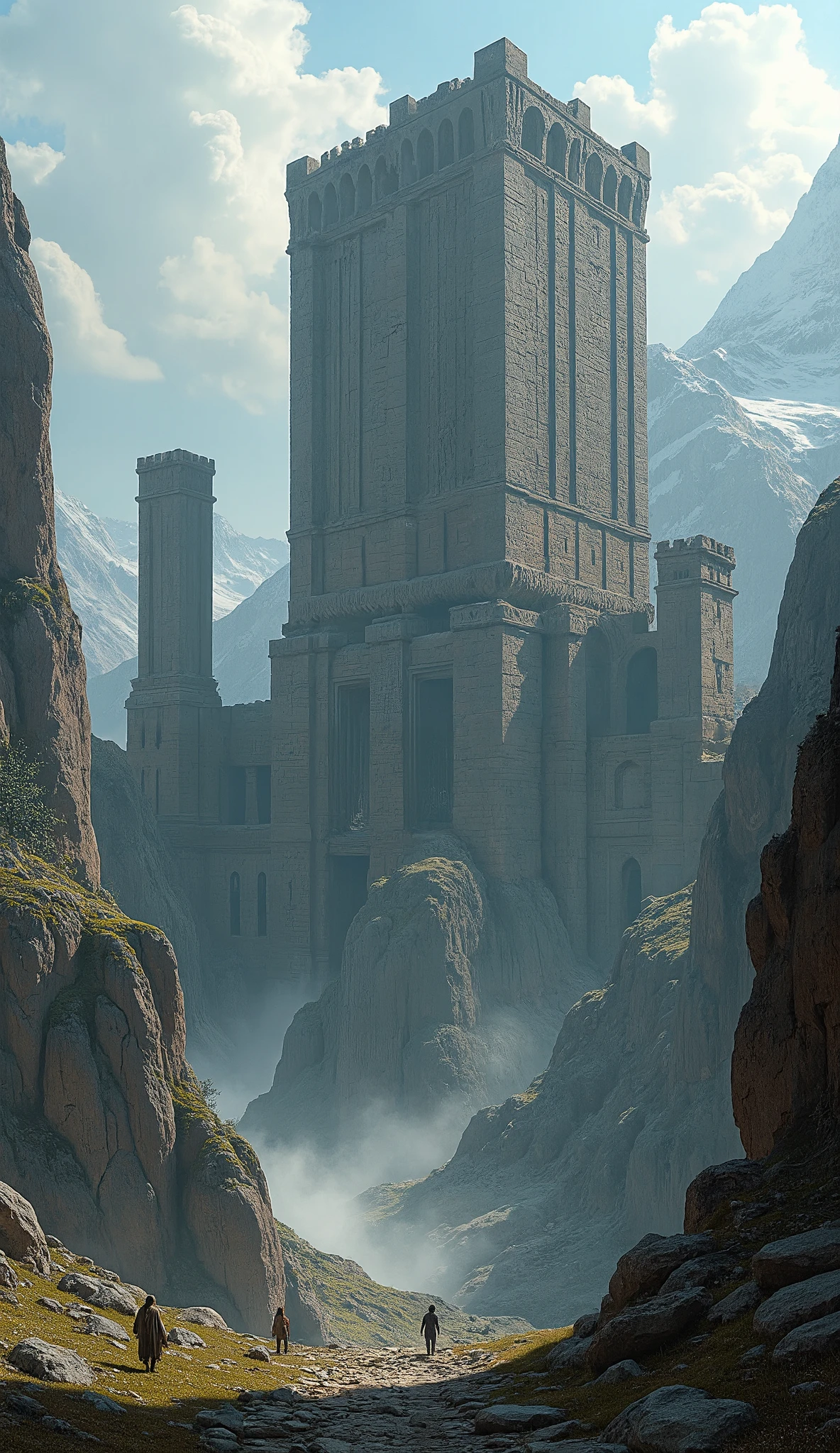 What I'm imagining、Masterpieces from Russia's Nagorno-Shoria Ruins、Massive Stone Ruins、Strong style of spectacular dramatic expression、Are megalithic walls 10 times larger than people、Megalithic Ruins on the Mountain、PREMIUM QUALITY ENVIRONMENT、Shandana Scenery、Sturdy Buildings。