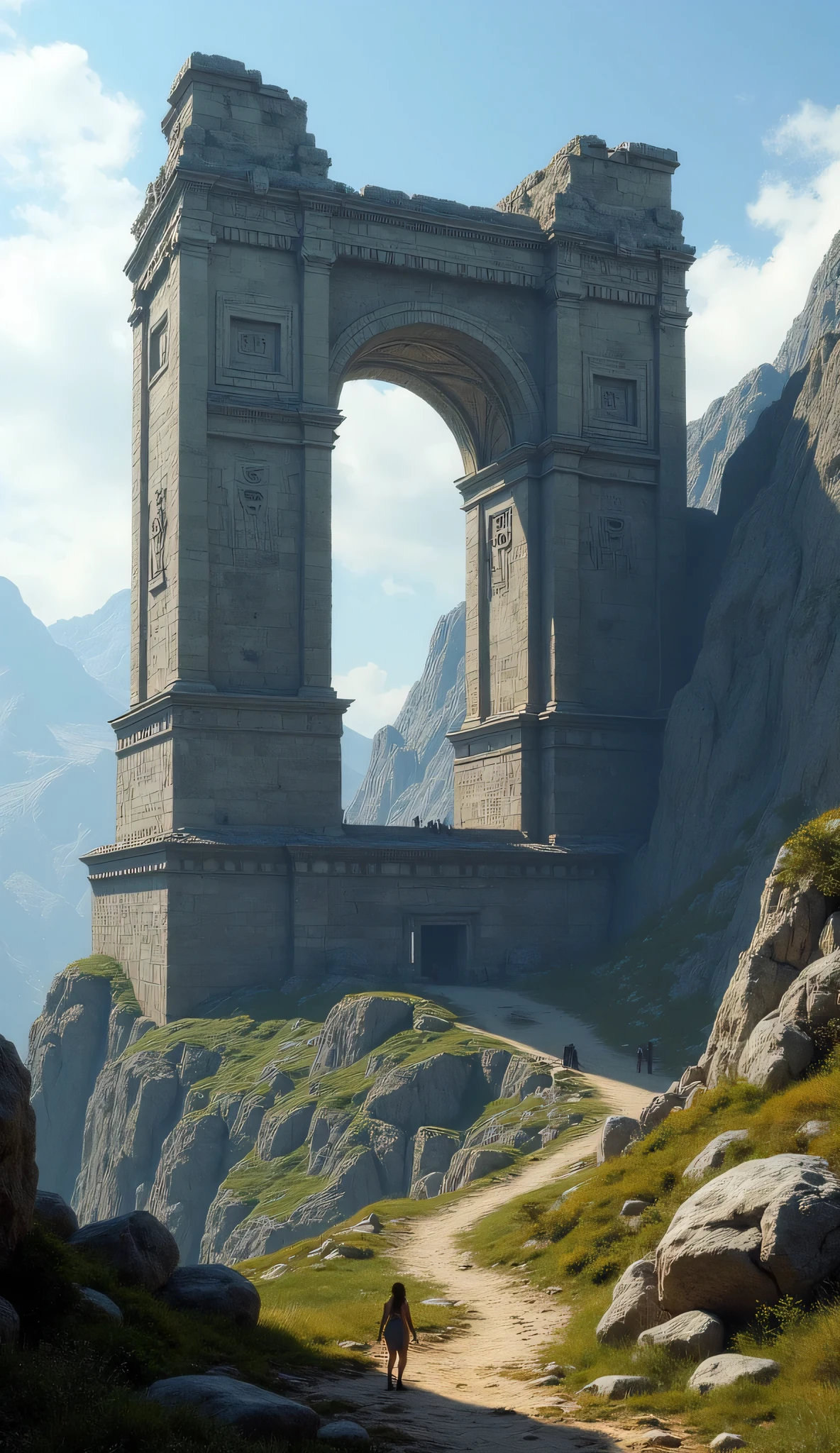 What I'm imagining、Masterpieces from Russia's Nagorno-Shoria Ruins、Massive Stone Ruins、Strong Style with Spectacular Dramatic Expression、Are megalithic walls 10 times larger than people、Megalithic Ruins on the Mountain、PREMIUM QUALITY ENVIRONMENT、Shandana Scenery、Sturdy Buildings。