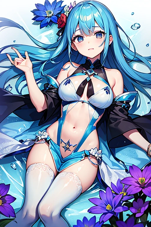 (masterpiece、top-quality、top-quality、Official art、Beautifully Aesthetic:1.2)、(1girl in:1.3)Light blue long hair、Twin-tailed、adorable smiling、ighly detailed、(Fractal Art:1.1)、(colourfull:1.1)(florals:1.3)、highestdetailed、(Zentangle:1.2)、(dynamicposes)、(Abstract background:1.3)、(shinny skin)、(Many colors:1.4)、、(耳Nipple Ring)、(pluma:1.5)、White background、See-Through Phoenix Leotard