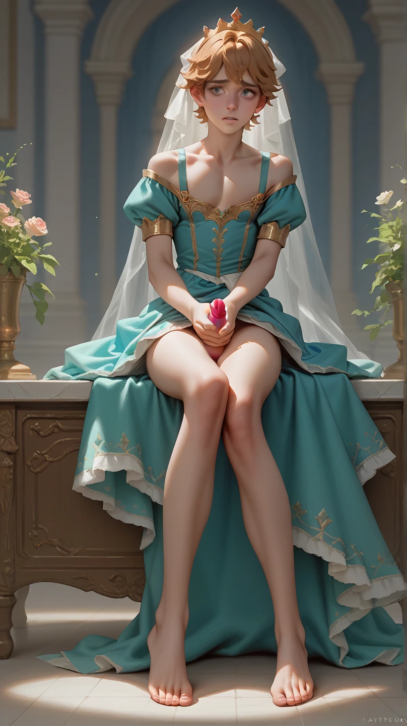 masutepiece、An ultra-high picture quality、Super distinct、32K、perfect anatomia、Very high saturation、Fantastical、(I can see panties:1.9)、(childish figure:1.9)、(child's body:1.5)、luxury armchair、Sitting on a chair、(Open both thighs:1.6)、(open thigh:1.5)、(Realistic:1.1)、One Princess、child,teens girl、 ((Yellow hair)), (10 years old:1.6), Beautiful, Princess、Innocent, , (rococo dress:1.6)、straight haired、(bangs straight:1,8)、Inside the palace、in throneroom、(tiarra)、、(long  skirt:1.3)、、Sit with your knees spread、(Thin leg)、ultra definition panties、、(childish figure:1.4)、Thighs open、,skinny  body、thin-waist、thin pelvis、(skinny thigh:1.7)、(The body is facing straight ahead:1.6)、Knees facing forward、pov from down、(Dark eyebrows:1.2)、Keep your mouth shut、Sit deeply in a chair、、(Awe-inspiring Hall々and attitude)、(scornful look:1.3)、(Princess style:1.6)、up chest、Princess style、From below、Straight front view、(place both hands on the armrests:1.9)、(Condescending look:1.4)、(a cold expression:1.3)、(ﾚｰｽﾊﾟﾝﾃｨｰ:1.7)、(Sheer panties:1.6)、(blancheﾊﾟﾝﾃｨｰ:1.8)、(ｷｬﾒﾙﾄｰbroth:1.6)