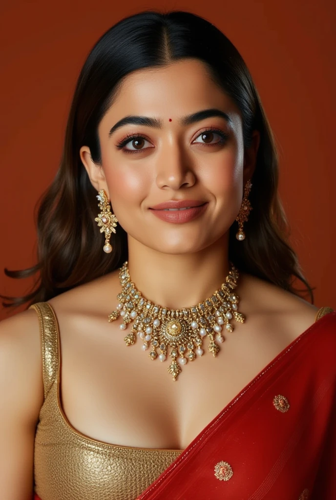 headshot photo of deepika padukone woman, studio quality, subsurface scattering, high collar indian dress, canon 5D, realistic skin texture, skindentation, flat white background, smiling <lora:Deepika_Padukone_SDXL_LoRA:0.8>