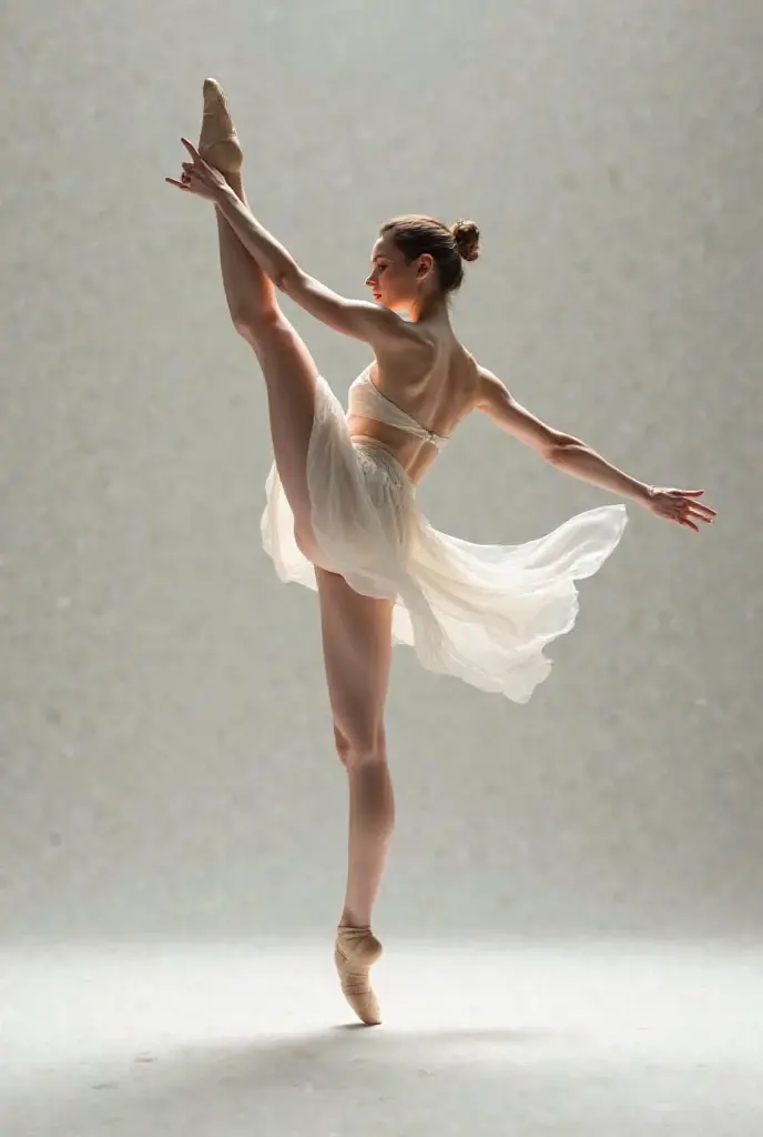 Realistic photos、Highest quality、8K,wallpaper、one-shot、model、ballerina、Standing on tiptoes、leotard、grace