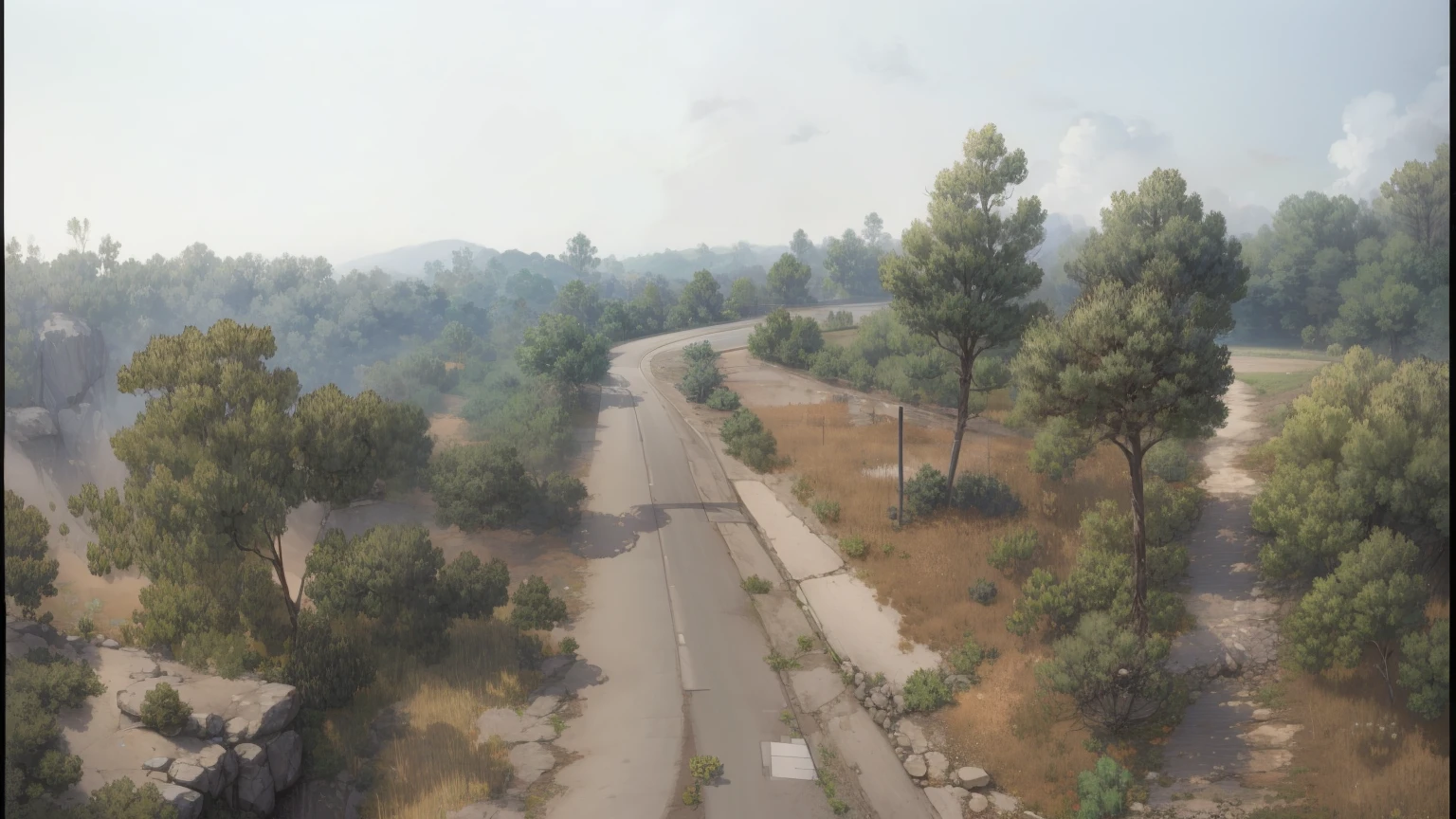 map style, Asian style, nice color, generate from original image, details, trees, roads, view from image, roads from original image, fields