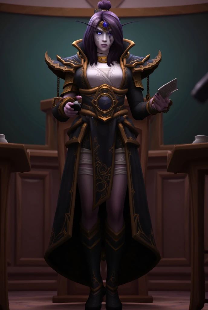 8k, ultra detailed, masterpiece, best quality, (extremely detailed), full body a human (intense details, Masterpiece, best quality: 1.5), female (intense details, Masterpiece, best quality: 1.5), mage, arcane wizard, manipulating magical energies (intense details, Masterpiece, best quality: 1.5), in a magical laboratory (intense details, Masterpiece, best quality: 1.5), female human, wearing white robe (intense details, Masterpiece, best quality: 1.5), purple cloak with magical sigils (intense details, Masterpiece, best quality: 1.5), extremally beautiful woman, dark skin (intense details, Masterpiece, best quality: 1.5), black hair, long hair, braided hair, magic lab. bickers, vials, arcane book shelves, depth of field (intense details, Masterpiece, best quality: 1.5), dynamic light