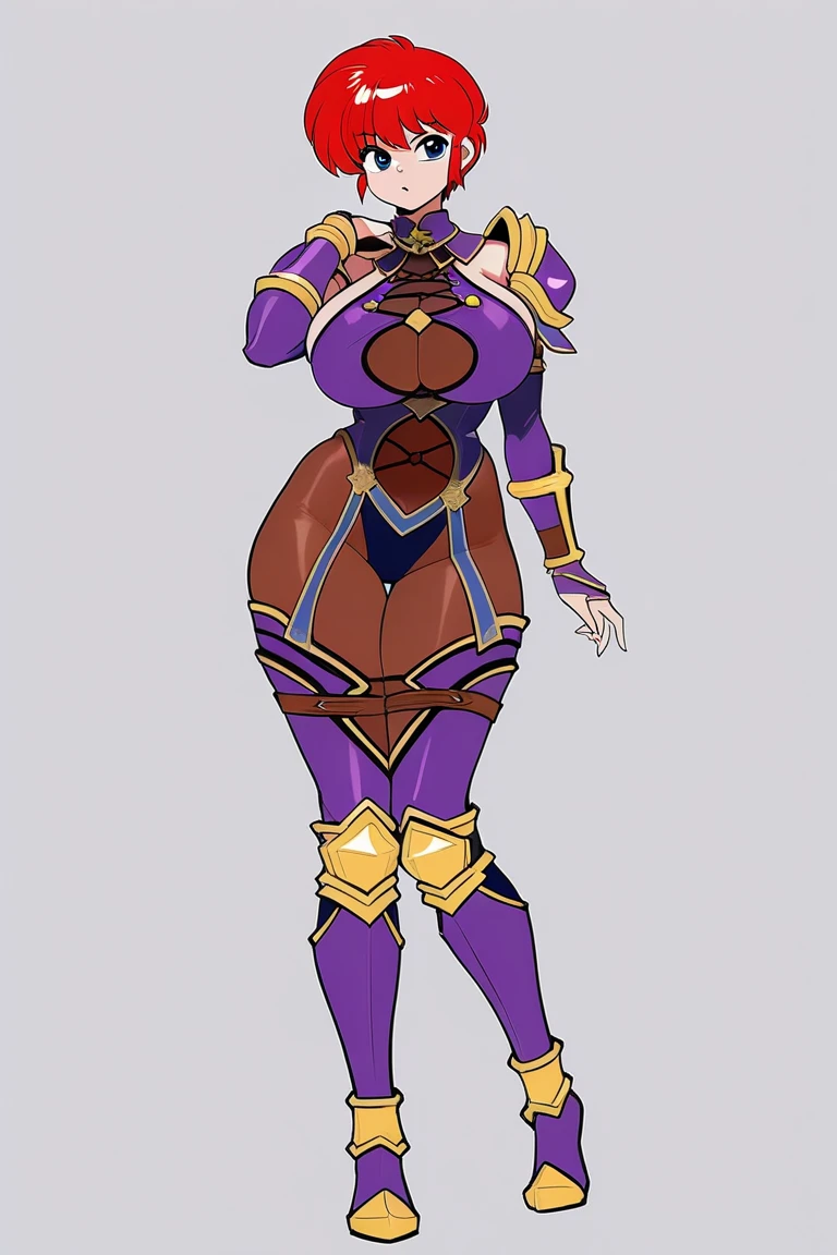 Nicki Minaj cosplaying as (Ivy from Soul Calibur), ((dark skin)), looking at viewer, busty figure, (thick thighs) (medium breasts) well-defined legs, (chubby physique), frontal, full-length, looking at the camera, facing the audience, dynamic pose, background, three-dimensional light, sleek digital concept art, beautiful full body concept art, art trend, CGsociety full-length, view from below