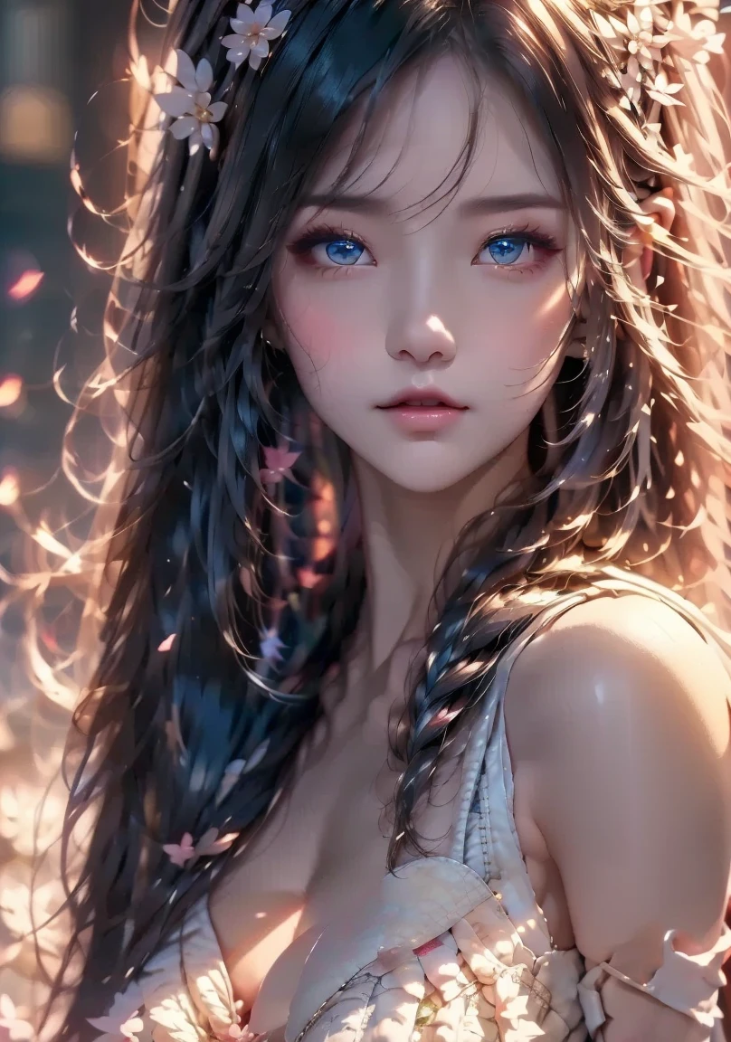 (solo girl:1.2, shot from back, dynamic pose:1.1), (Swirling Large Head:1.3), cinematic shot, dramatic lighting emphasizing shadows, texture-rich details, laser effect to add depth, best quality.