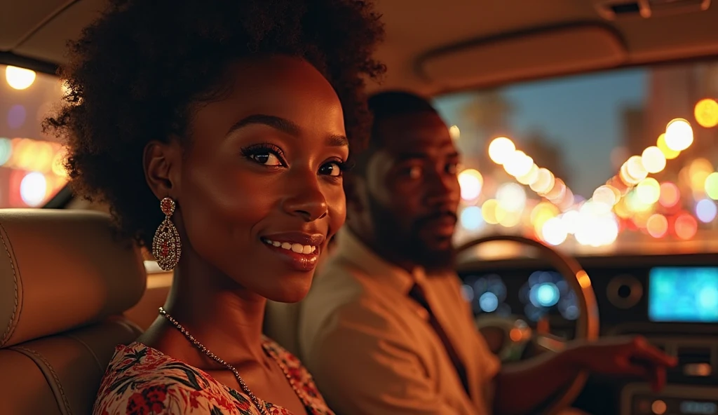 A young Nigerian man with his girlfriend in car
city of Lagos nigeria