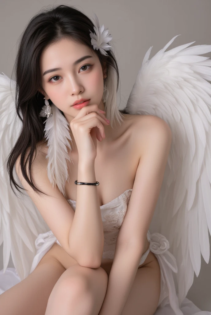 ((She opens her legs)), ((Hinge)), ((Very detailed)), ((professional)), ((Intense focus)), ((Digital display)), ((HDR)), ((Seductive look)), ((Tempting)), ((Detailed white angel wings)), ((dynamic ungle)), ((Circle of angels)), ((big tits)), ((beautiful)), ((beautiful mouth)), ((Crouching)), ((sharp look)), ((Charming look)), ((An evil outlook)), ((Affectionate)), ((Innocent face)), ((sensuality)), ((18 year old girl)), ((Beautiful bright, shiny blue eyes)), ((Delicate and beautiful feminine hands)), ((Long soft hair)), ((Smooth, white skin)), ((Naked)), ((Very excitingly)), ((very sexy)), ((Anatomically correct body))