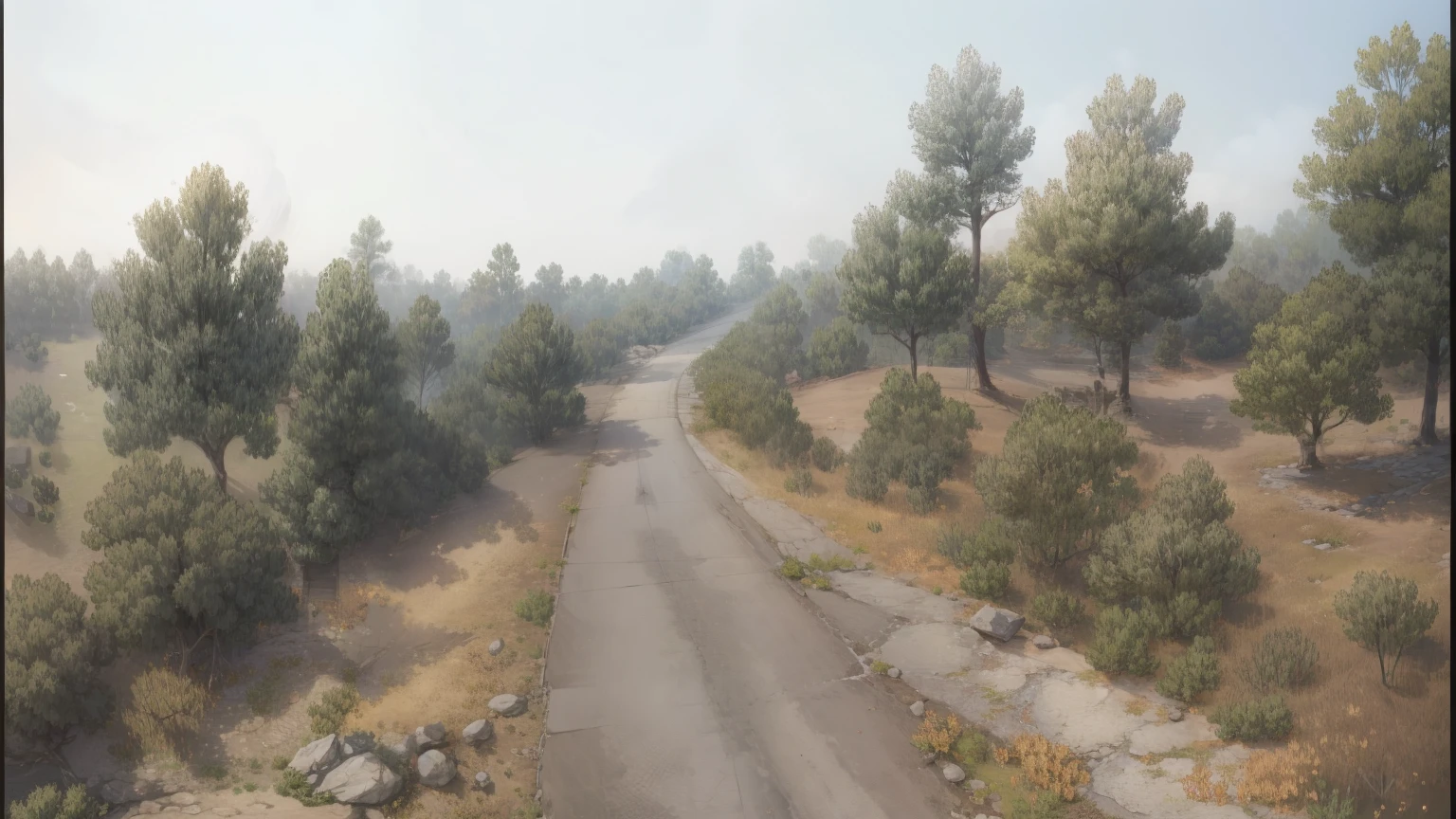 map style, Asian style, nice color, generate from original image, details, trees, straight roads way, view from image, roads from original image, fields