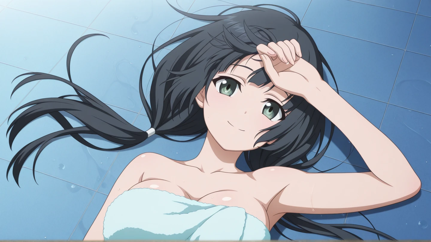 best quality, amazing quality, very aesthetic, (ultra-detailed), (1girl, aris, blue archive, solo, blue eyes), (realistic face:0.9),(string bikini:1.8), (glare, blush, thigh:1.3), (cowboy shot), (glowing eyes), (half closed eyes:0.9), (nipple), (official art:1.3), (pool), expressive eyes, perfect face, extremely detailed eyes, perfect anatomy, smooth skin, (shower room background:1.5), clear eyes, beautiful face, small breasts, (anime style:1.7), (Warm Light:1.5), (highres:2), (Chiaroscuro),