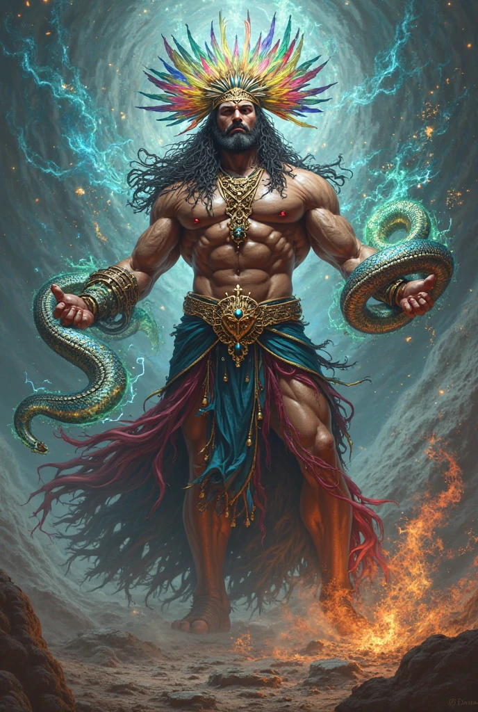 Aztec sun god , handsome