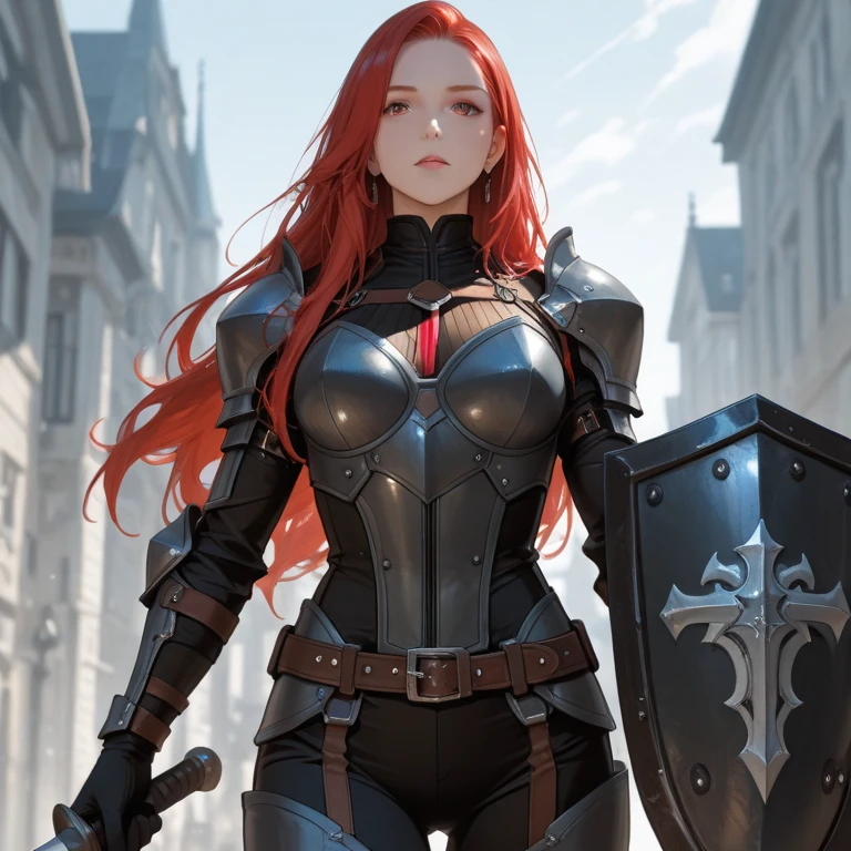 (high quality, best quality, sharp focus:1.2), (cyberpunk germany, german:1), (adult woman, 1girl, solo:1.1), (warrior, wearing heavy armor:1.1), (purple_eyes:1), (ginger_hair, long_hair, straight_hair:1), (plump body:1), (church:1.1), detailed, extreme detail, intricate detail, highres, absurdres, 4k, 8k, HDR, UHD, masterpiece, immaculate, perfect,