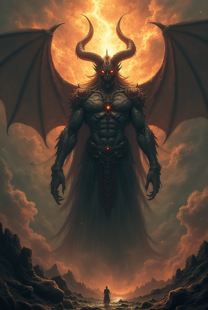 Renaissance oil painting, renaissance style painting, painting by leonardo da vinci,, Inside Hell, rocks, desert, hell, hell, satanic, penumbra, darkness, luz outfit, constellation lighting, hidden shadows in the darkness of demons, Cobras, goats, Lucifer, bodies in hell, Satanism, Images of demons, representation of deadly sins, Huge figure of Lucifer, Lucifer King of the Earth, Worship of Satan, renaissance, Baroque, gothic art, depth of field, Silhouette, panorama, Wide-Angle, 360 view, accurate, UHD, anatomically incorrect, high details, award winning, best quality, highres, 4k