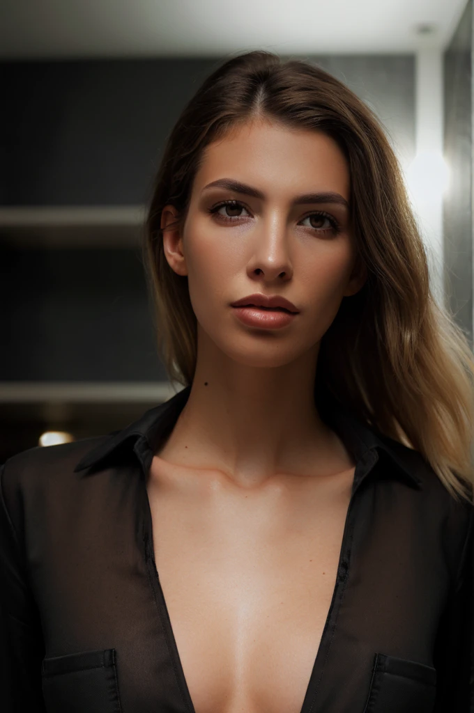 4k, 8k, {upper-body portrait:1}, blonde hair, black shirt, studio lighting, ultra fine-detailed, skin pores, skin texture, claudia photodromm, <lora:clphd_v1.5:1>