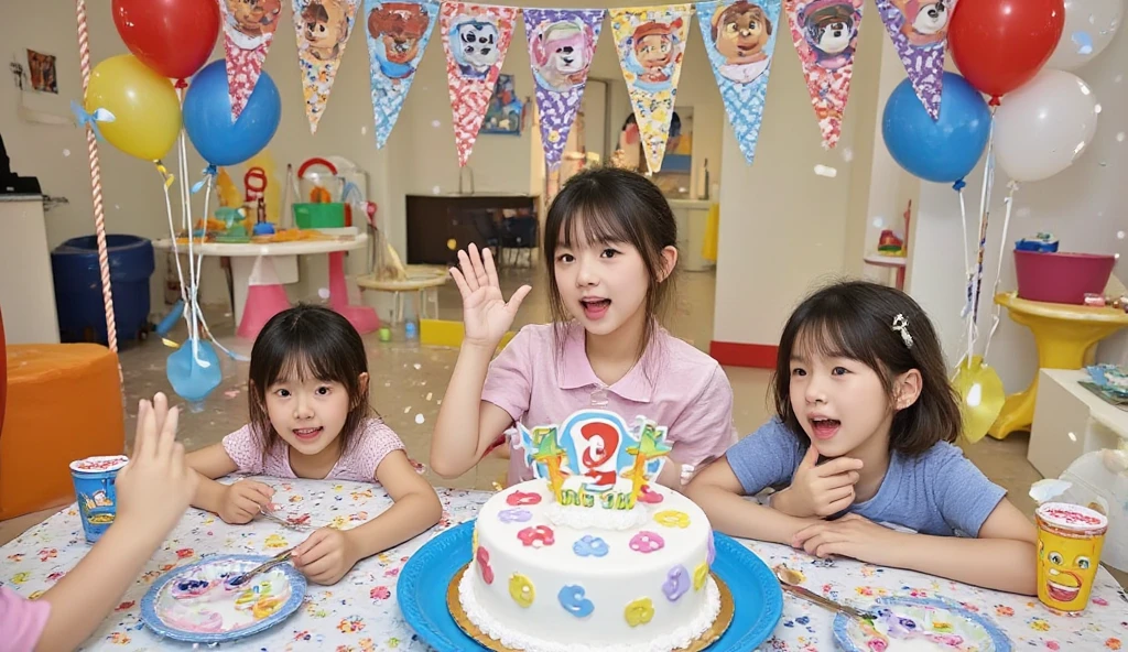 Light candles，Gao Qing，three children sitting at a table with a Birthday cake in front of them, happy Birthday, Birthday , Birthday cake, cake, child, holding a Birthday cake, 🔞🤡, celebrating a Birthday, 2 years old, 🤬 🤮 💕 🎀, Birthday, childs, happy!!!, DIY, very very happy!, Shot with Sony alpha 9