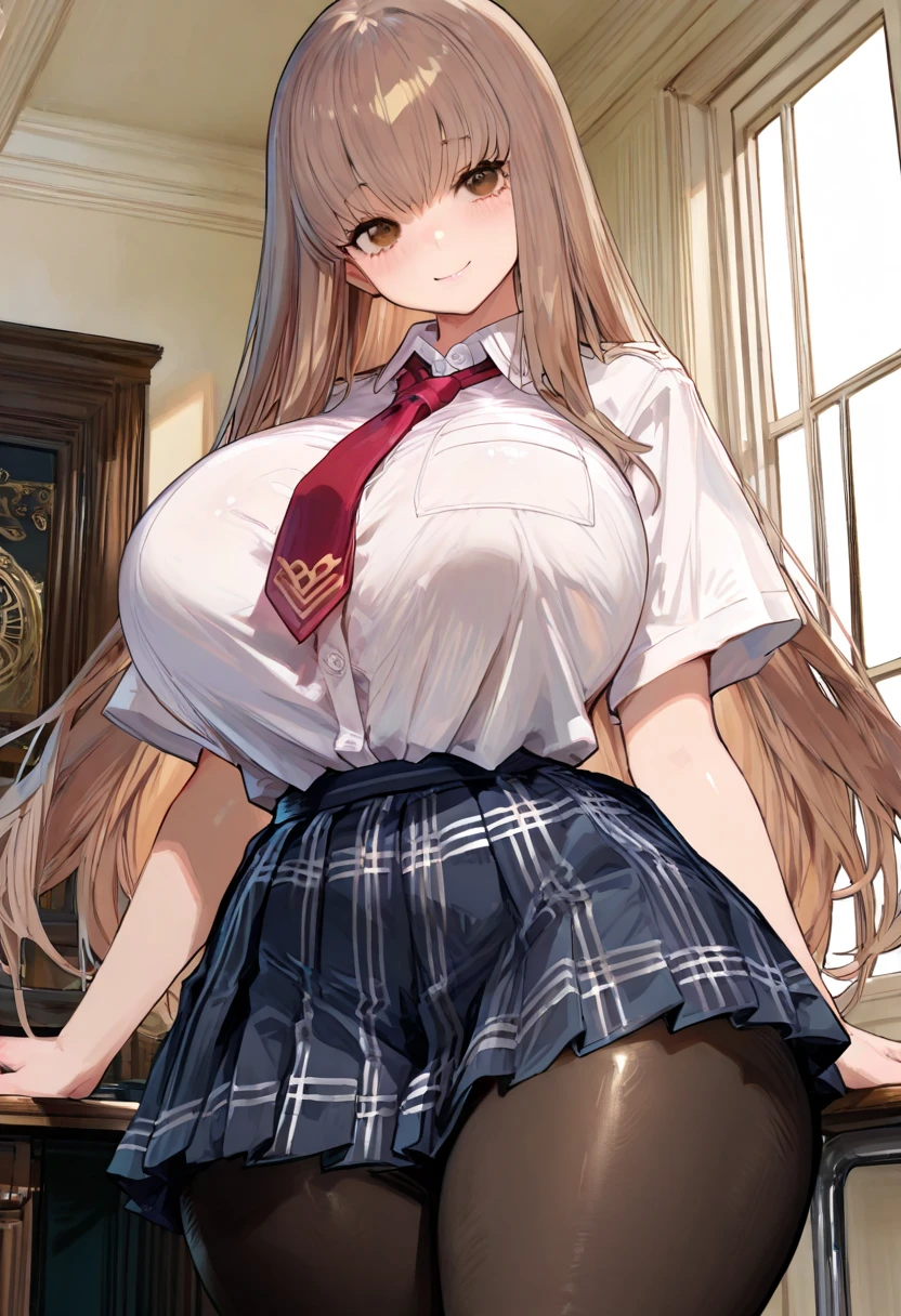 ((highest quality、Highly detailed CG Unity 8K wallpaper))、detailed face、perfect body、unparalleled beauty、beautiful breasts、spread your legs wide、embarrassed look、Love juice dripping from the vagina、((She lifts up her skirt and shows no panties))