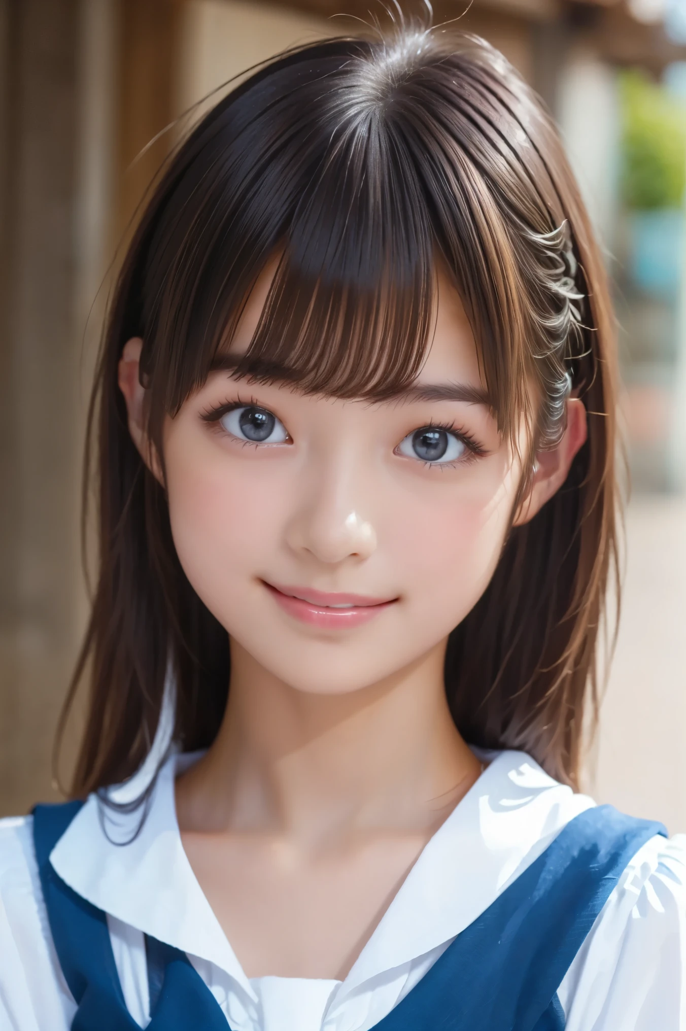 master piece,best quality,ultra detailed girl, (((smile)))、Maid、beautiful breasts、 brown eyes, (( Gal hairstyle)) blonde, girl, (Eye and Face Details:1.0), (masterpiece, best quality, very detailed with bubbles, detailed face, 8k)The mysterious gaze of a woman in love、Breathable Gaze、 amazing 、Beautiful、face close-up