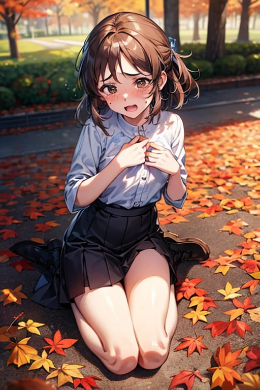 Ultra realistic, high res), (ung girl), (extremely detailed beautiful face), Amazing face and eyes, (Best Quality:1.4), (Ultra-detailed), (extremely detailed CG unified 8k wallpaper), Highly detailed, High-definition raw color photos, Professional Photography, Realistic portrait, Amazing face and eyes, Pink eyes, (High School Uniform, Pleated mini-skirt panty pad:1.3), (High school uniform with wide open breasts:1.3), (Beautiful big breasts:1.3), Brown hair, Model, School, classroom, indoor, sitting, chair, spread legs wide open, (:1.3), (((Bokeh))), depth of fields, (View from below:1.1)