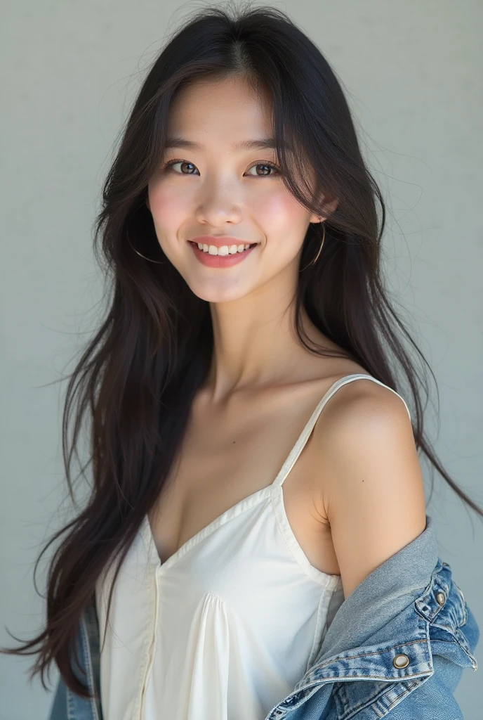 ((Tabletop,highest quality)), (Like the picture:1.4),((Tabletop,8k))、White wall、(White Room)、((Full body photo))、Photographed in natural light、Highly detailed face and skin texture、Highly detailed lips、The correct state of the human body、Ultra-high resolution、(Photorealistic:1.4)、highest quality, One beautiful woman, 38 years old, s, 150mm lenicro Bikini、(Dark brown long hair)、Japanese women、(Dark brown hair)、Various poses、Looking at the camera、Natural color lip、 necklace、indoor、the whole body is turned to the front、Slender、Closed mouth smile、Small breasts