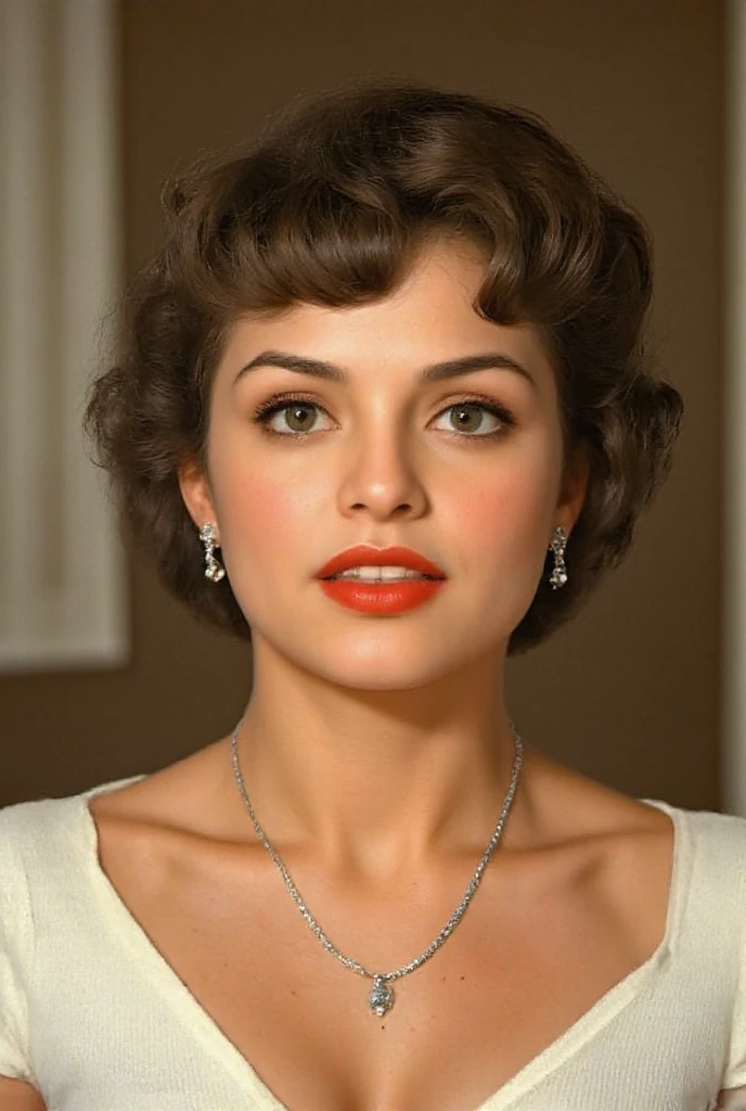 Portrait of a lady from the 80s, picture is torn and has scratch marks, picture is worn out, aging paper, youthful woman, adult woman, mature female, Shiny Skin, perfect eyes, Shining eyes, Pink Lips, Shiny Hair, Black hair, bangs, (white Collared shirt, fine details, Earrings, white bra, necklaces), (torogao, Blushing, looking up, clenched teeth), (lying on bed, lying on back, Lying down), breast grab, armpits, Bedroom, low key lighting, hard lighting, dramatic shadows, high contrast, backlighting, sweating, Saliva, Steam, hot breath, Trembling, writhing, feeling, pleasure, Sensual, beautiful, Recording screen, POV, (Dutch Angle), Correct Anatomy, Sharpness, Detailed Art, (masterpiece, best quality),