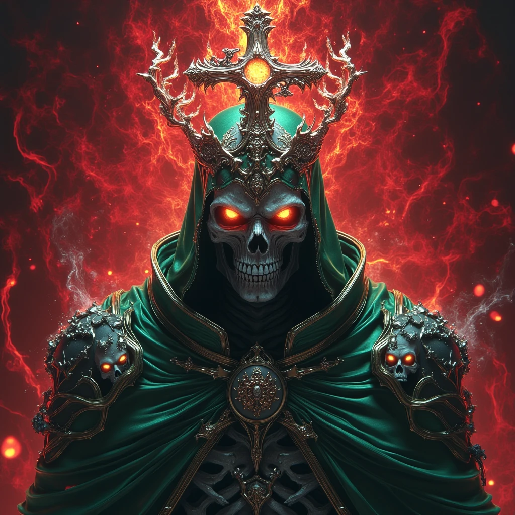 (extremely detailed 8k wallpaper) mid-range photo of a scary necromancer, intricate, high detail, dramatic