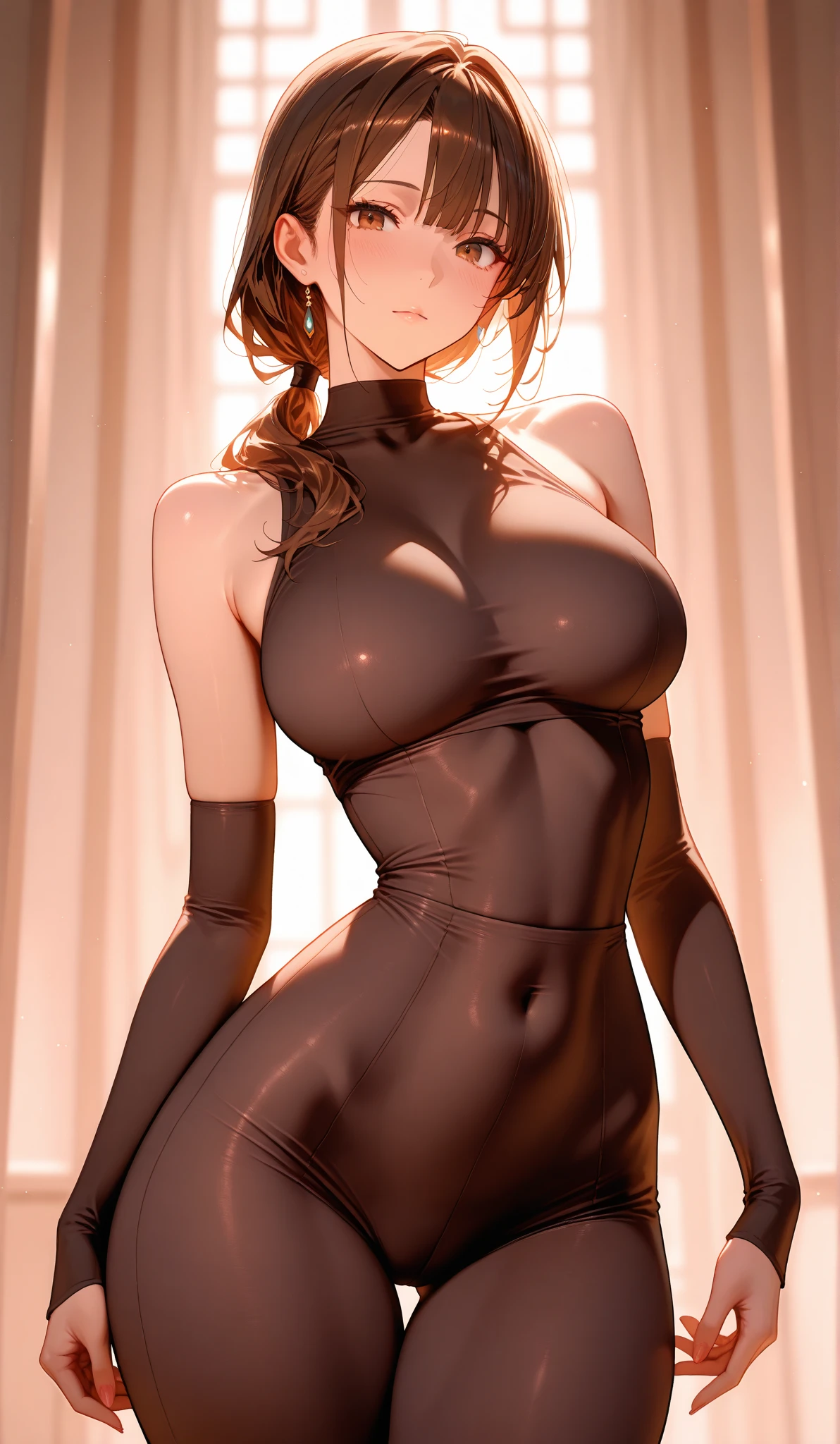 (Upper Body:1.3),(From below:1.5), (Sealed:1.4),(masterpiece, Highest quality), Mature Woman,23 years old, Brown Hair, (Upper Body:1.3),(From below:1.5), (Sealed:1.4),Inside the circuit, sunny, (Two Women),(Two high-legged race queens standing next to a racing car:1.5),(The same leotard:1.5),(Colorful high-leg retards:1.3),(Wearing the same thing:1.5),A short pareo tied around her waist,tight:1.5, (Long Hair:1.3), ponytail,I slicked my hair back..:1.5,rest(whole body:1.5),(Beautiful Eyes),(Pretty face),(Very detailedな顔:1.5),(Very detailedな女性の手:1.5),(Sunburn:1.3),(Puffy nipples),(Muscular:1.1),(Thick thighs:1.5),(Clear blue sky in the background:1.2),(((Blurred Background:1.5))),(Soft lighting:1.5),(Depth of written border:1.5),rest(((masterpiece:1.5),(Highest quality:1.5),(Very detailed:1.5),(High resolution:1.5),(practical:1.5),(practical:1.5))),4K, Victory smile,blush:1.1,camel toe,squatting, spread regs,