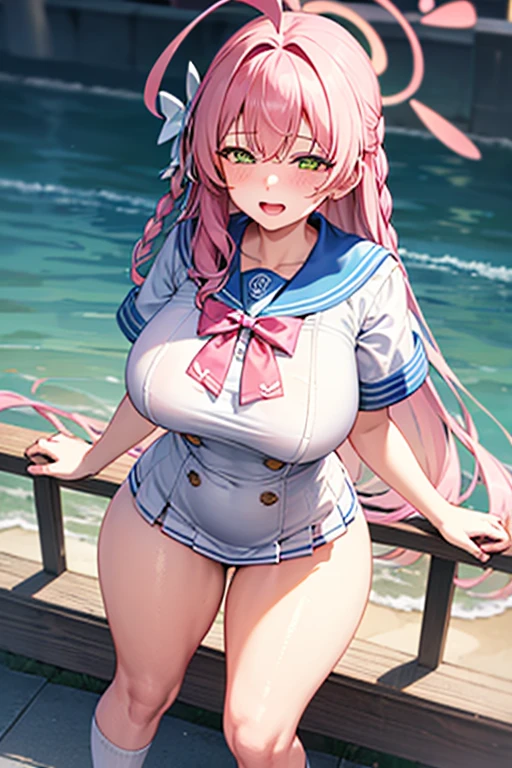 Uma Musume's Twin Turbo, large breast, bubbly ass, round buttocks , crotchless panties