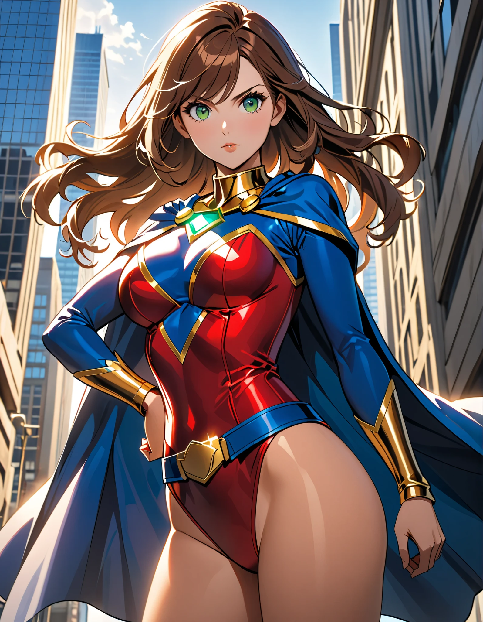 lucy pinder, portrait, superheroine, smiling, sexy.
