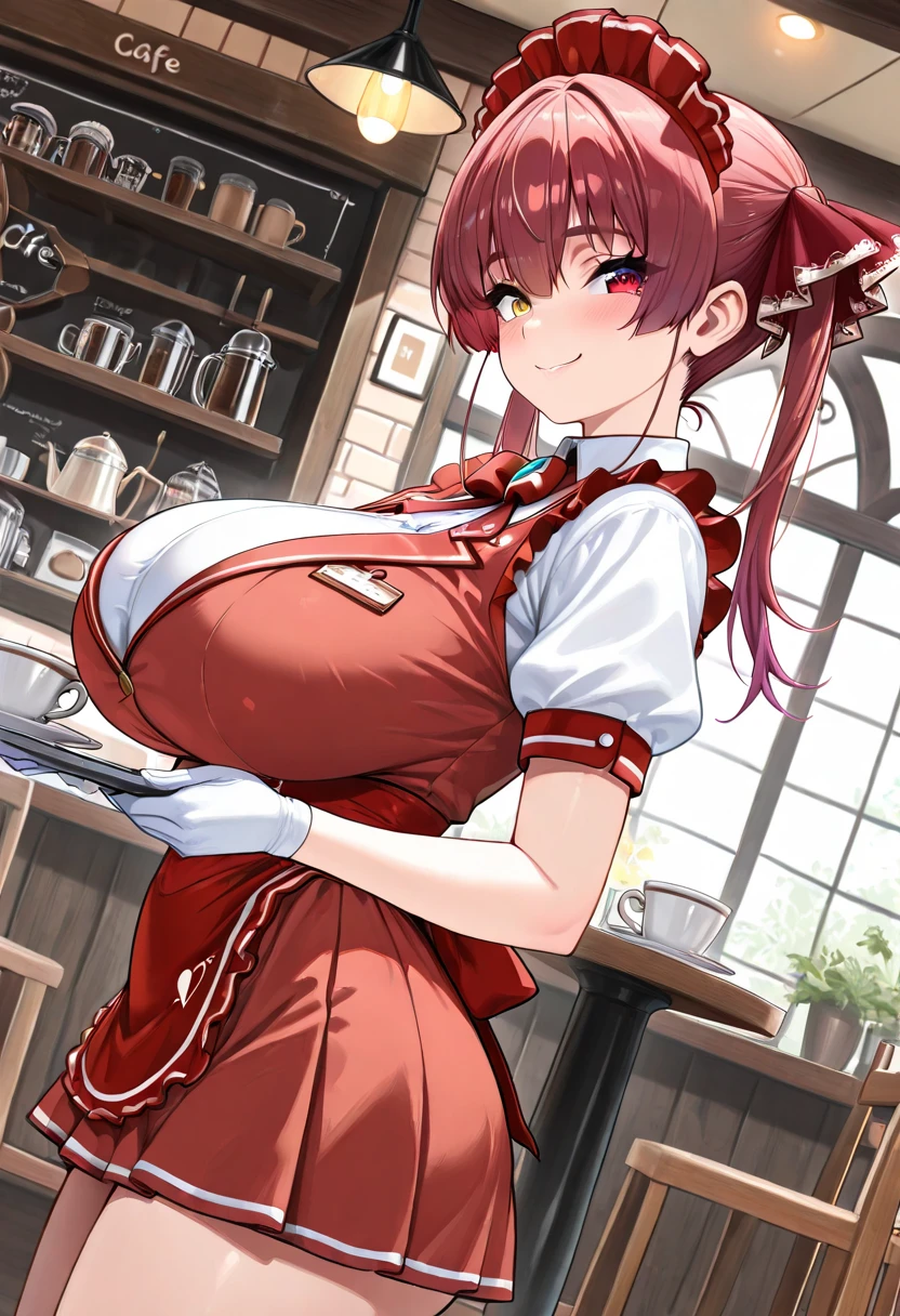 sakura miko,1girl,solo,Females in heat,blush,super huge breasts,slender,looking at viewer,near