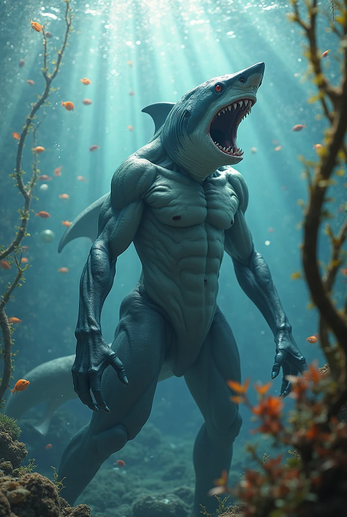 half human great white shark