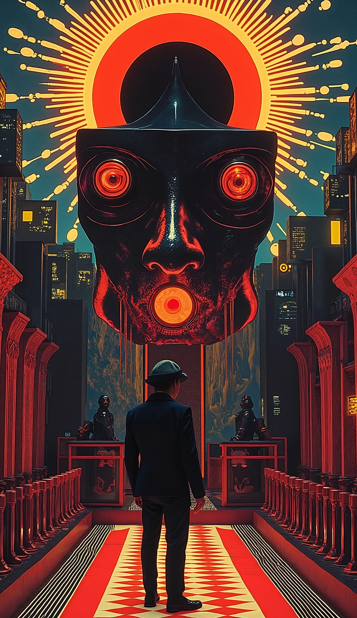 Surrealist Psicopop. intriguing people. Clockwork Orange film. cinematic. 8K.
