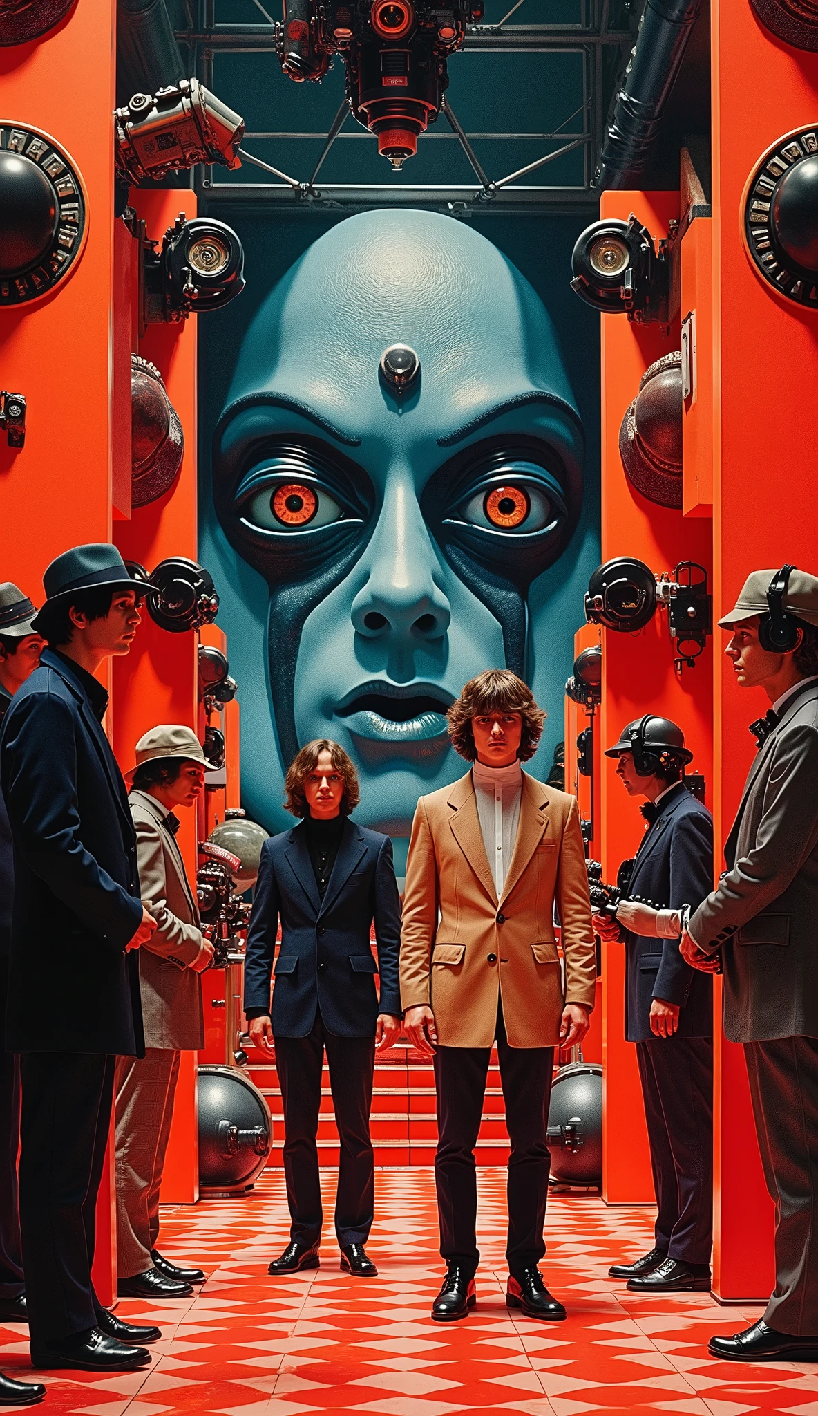 Surrealist Psicopop. intriguing people. Clockwork Orange film. cinematic. 8K.
