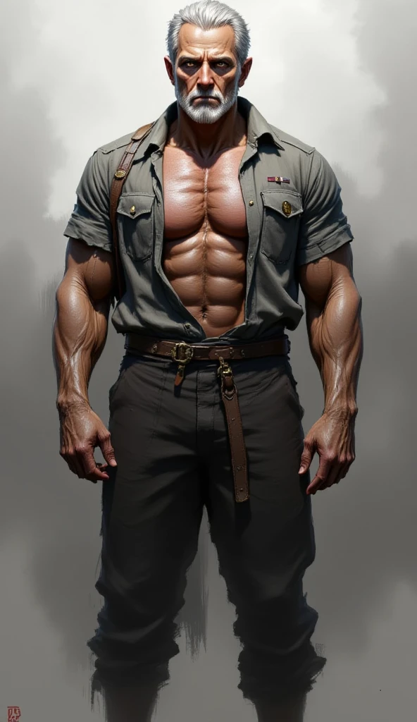 there is a man,A chain hangs around his neck,personal profile picture,Zenko,The shirt,mtu,About 30 years old,Robust,chest muscle,There are muscles,gentle,Strong arms,Strong abs,cartoony,quadratic element,Fight in the future