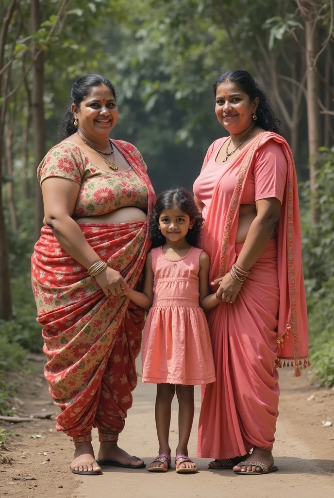 Very fat ugly woman of 35 years Indian,with several children wrapped smiling ,5 children