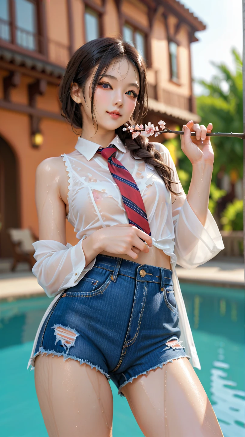 (tmasterpiece:1.2),(Camel toes:1.1),8K, A high resolution, 真实感:1.2,offcial art, perfect litthing, (VerydetailedCG:1.1), beautifullips, Raised sexy, obscene exposure,with her mouth open, looking at the camera in, (body without clothes:1.6),((Highly transparent light white mini bikini:1.2)),(Highly transparent clothes got wet:1.5),(( light toned、tight fit clothes :1.6)),((Colossal tits)),(( 强调完全obscene exposure的嫩乳:1.5)),( 强调完全obscene exposure的乳突:1.5), (Highly transparent tight thong:1.2), (强调完全obscene exposure的外阴:1.5),(water coming out of vulva:1.5),(A large amount of white juice oozes from the vulva:1.2), (see through lingerie,The tender lips of the vulva are clearly visible:1.2),White paste oozes from crotch,......obscene exposure内衣,The vulva is soaked with sweat,