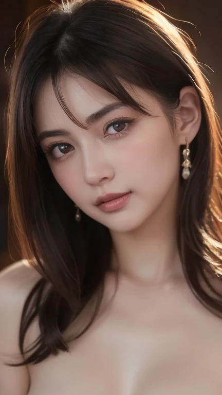 (bestquality, 8k, highres), Hair piercing, Curtain hair, Hair bun, Big Hair, medium hair, Bow headband, heart-shaped pupils, raised eyebrows, smile, Puckered lips, Surrealism, renaissance, Cinematic lighting, Depth of Field, god rays, drop shadow, Fuji color, first-person view, wide angle, Surrealism, UHD, Retina, masterpiece, textured skin, high-detail,