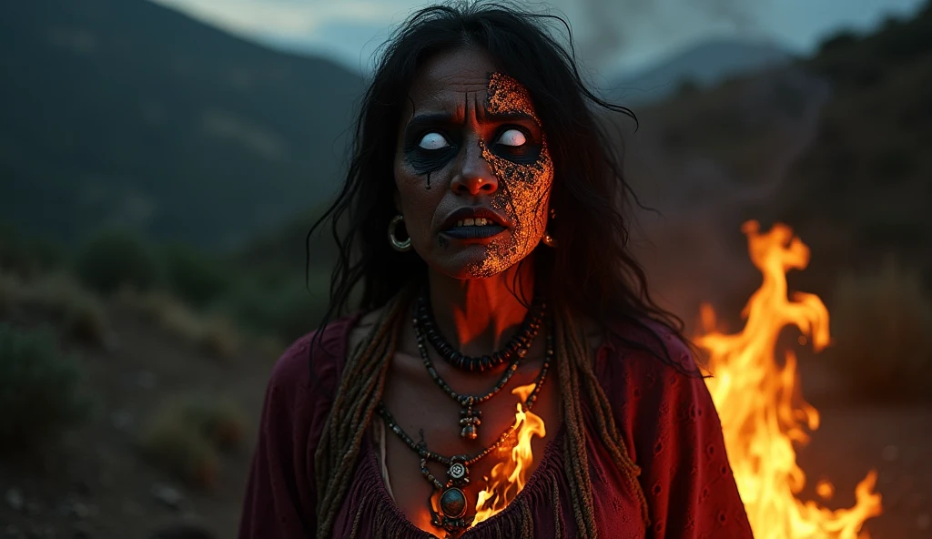 score_9, score_8_up, score_7_up a lava woman red skin horns naked sharp teeth sexy 