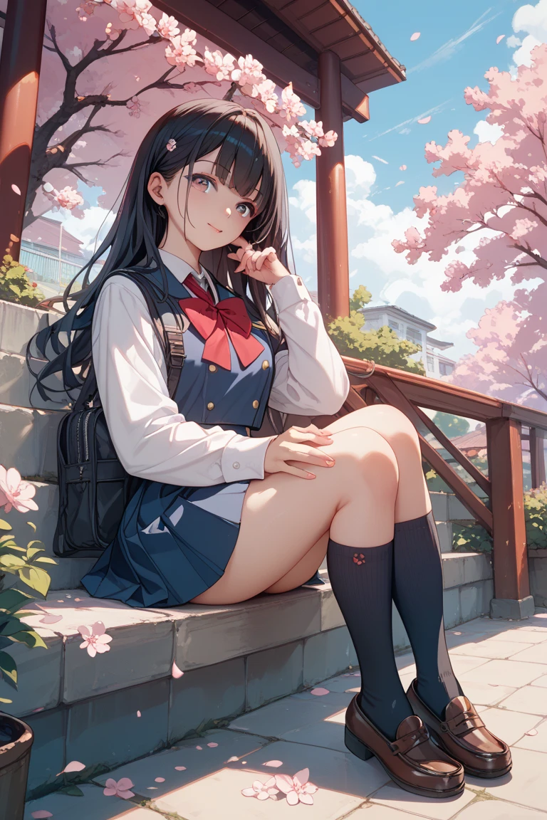 (8K, RAW Photos, 最high quality, masterpiece:1.2), high qualityのRAWカラー写真, Professional photo shoot, Cinematic Light, alone, (((young woman, Gal))), (Sharp features), (Small face), (Skin with attention to detail:1.2), clavicle, Cute face, Beautiful appearance, Long eyelashes,Girl Turning Around, (Embarrassing)、(blush)、Looking down、Worried eyebrows, (Black Hair, Braid), high school student, Red tie, High School Uniform:1.2, Black jacket, Open jacket, Jacket cuff buttons, White shirt, Check skirt, Night Park, Birds chirping, Anxious attitude, Capture the happy moment, Artistic painting,Attractive thighs, White sneakers, (Very nice touch:1.2), (Troubled expression), Peaceful atmosphere, Oil painting style, Bright colors, (Are standing:1.5, lean on a tree, Full body portrait), Smooth texture, Keep your eyes down, Beautiful Skin, Shiny skin, ((Perfect Fingers, Five Fingers, Anatomically correct)), Background Blur, high quality, Surreal, ((Very detailed, photo shoot)),(Skirt flip、Thin black leggings),,(((Skirt flip、High leg)))、(avert your eyes)、((View from below、Close-up on crotch))、squat、