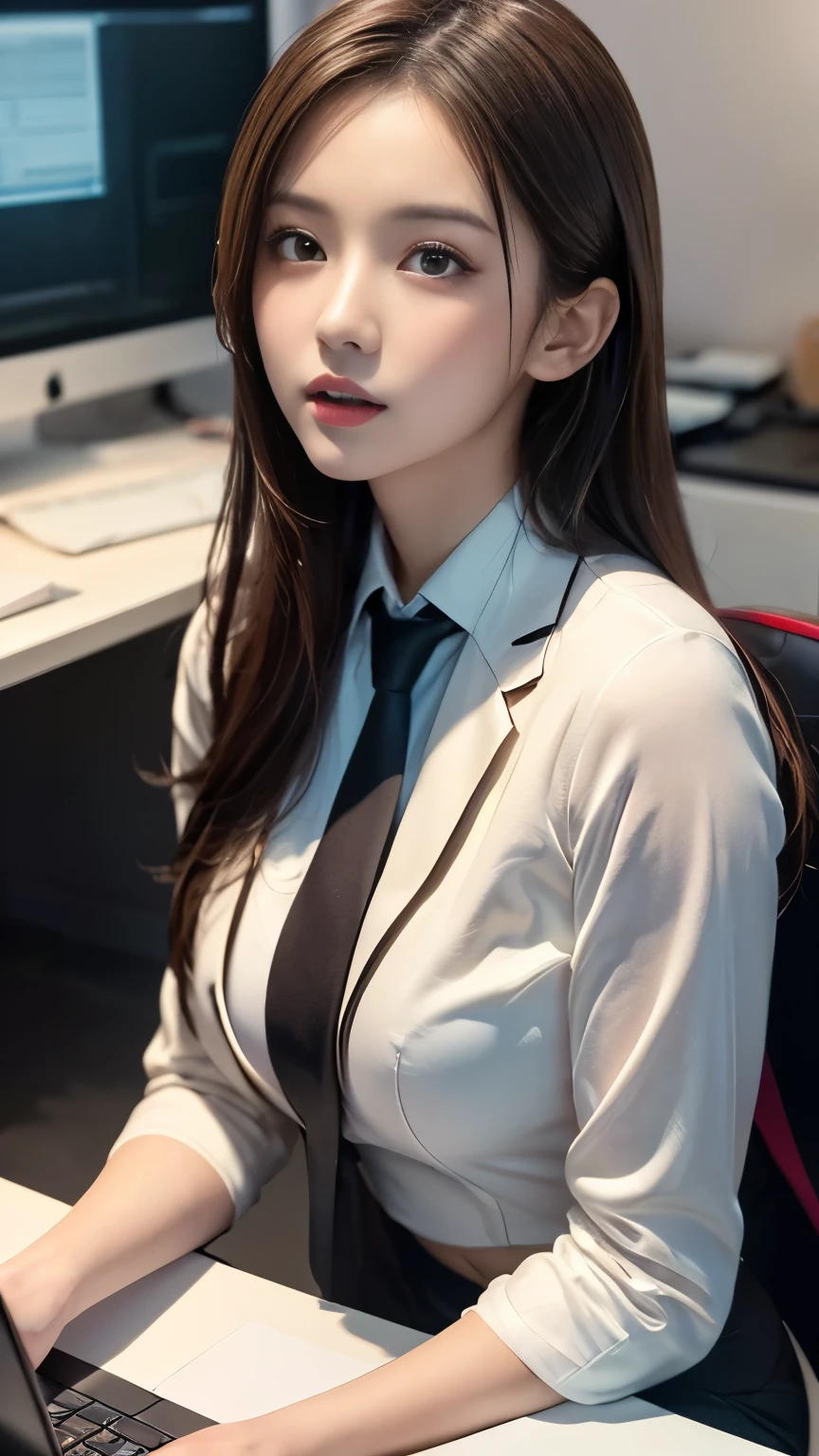 1 girl, (highest quality:1.4), (super detailed), (Highly detailed beautiful face), wonderful face and eyes, black eye, black hair, (school uniform, pleated skirt:1.3), (cleavage), Highly detailed CG integrated 8k wallpaper, High resolution raw color photos, professional photos, dynamic lighting, Depth of bounds written