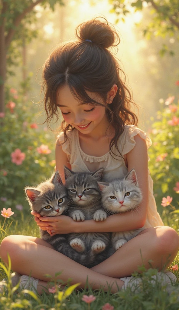 (Best quality),(HD8K),(Realistic),A child in the forest,Adorable,Blush,Kaihuai(Masterpieces)