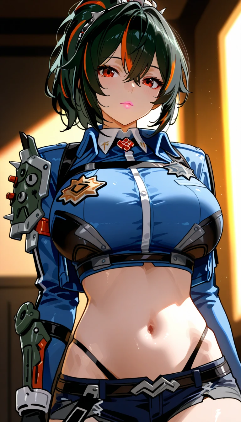 score_9, score_8_up, score_8, uncensored,
BREAK,
horny expression, naughty smirk, looking at viewer, Expressiveh, jewelry, huge tits, sagging breasts, source_anime, perfect eyes, expressive eyes ,ela, ela \(Rainbow Six Siege\), cat ears, green hair,d,1girl,armband,black jacket,black pantyhose,cleavage cutout,fingerless gloves,maid apron,pink necktie,thong,latex,long sleeves,skirt,bent over, from behind,huge ass,blonde hair,long hair,bdsm,