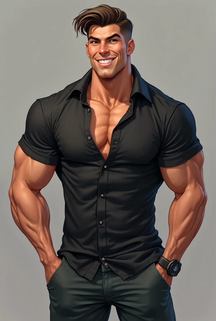Highly detailed, High Quality, Masterpiece, beautiful, Luigi, <lora:Char_MarioSeries_Luigi:0.8>, gigachad, <lora:Char_Sigmas_GigaChad:0.5>, smile, cowboy shot, muscular, muscular male,