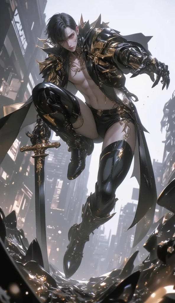 8k ((full body view)) (large eyes:1.3), defined cheekbones, ((legs spread:1.1)), looking back, ((the pit style:1.4))((bra1.6)), tight pants, sash, ((intricate details:1.4))detailed face:1.5), light skin,(puffy lips:1.5) (light skin:1.6), (bald woman:1.7), (skinhead) ((sexy pose)),(Muscular:1.3), ((gigantic breasts:1.5)), )highly detailed, ((side view:1.6)), majestic, digital photography, art by artgerm and ruan jia and greg rutkowski, ((jewelry around leg:1.4)), (masterpiece), sidelighting, intricate detaillack and gold color palette)))