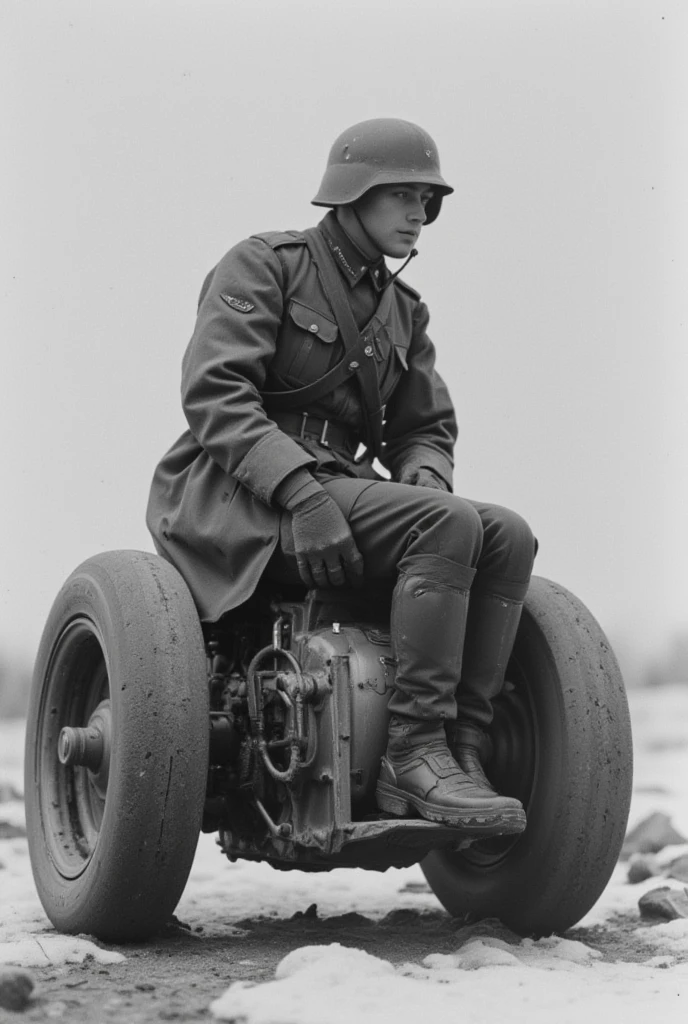there is a man in uniform standing next to a motorcycle, taken on a ww 1 camera, colourised, ww1 photo, colourized, ww1 film photo, 1914, 1 9 1 4, 1918, 1916, 1 9 1 6, coloured photo, 1915, 1 9 1 9