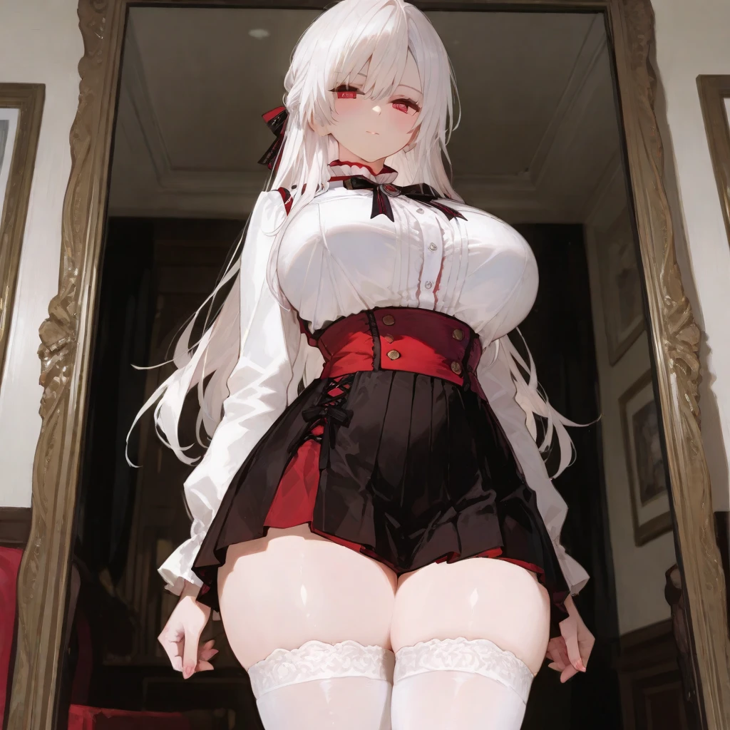 Miniskirt,very long hair,Underbreast,uncensored ,large breast,