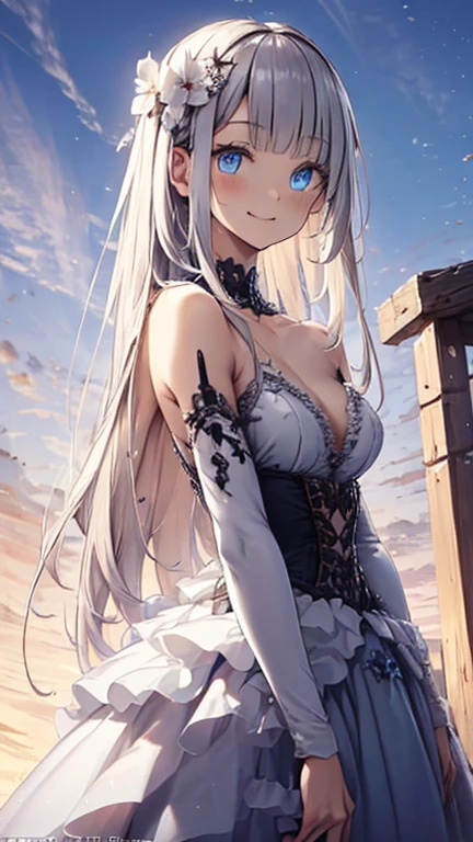 cartoon、Black and White、2 coloronochrome、Manga illustration、 Line art、Super High Resolution Super Quality、anime、Zoom in Enlarge  、smile、Fantasy、Magic Thunder、Bathing Bikini Mage、High quality texture of black clothes, hazy and fantastic light, realistic texture, frills, lace material, luxurious adventurer clothes, sparkling jewels, silver decoration, platinum Beautiful Girl has a Nice Body, highlights in eyes, upper body, snap, blue sky, distant mountain range, rock surface and grassland, bob hair, flower shape into eyes, close-up, zoom up