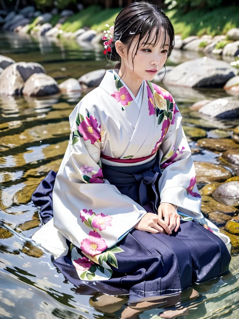 (masterpiece、high resolution、high quality)、Japanese beautiful girl:1.3,11-year-old elementary school student、Immature body、Beautiful body、Soaring、night、Laughter、Clear Eyes、Beautiful Skin、(Light blue kimono、Sunny clothes、Long-sleeved kimono、Japanese style pale pink floral pattern:1.2、Her small breasts are exposed through her kimono.) , Black-haired , Japanese style hair accessories、Her kimono is open and her naked body is visible.、 fully exposed、Very small breasts、Small breasts、Flat Chest、Small cherry-colored areola、????? nipples、Cool Summer、nightの夏祭り、Fireworks display、Professional Photography、Sitting with legs wide open、She spreads her legs wide open to show off her private partasturbating、naked under kimono、No underwear、No underwear、No bra