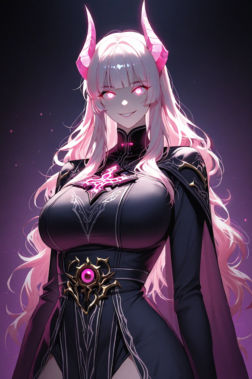 ((masterpiece,best quality)), absurdres,
<lora:Selena_ML:0.7>, Selena_ML, purple skin,
solo, smiling, smug, blushing, looking at viewer, cowboy shot,
cinematic composition, dynamic pose,